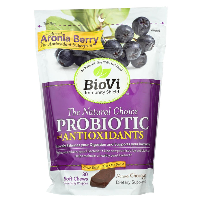 Biovi Probiotic - Antioxidant Blend - Natural Chocolate - 30 Soft Chews