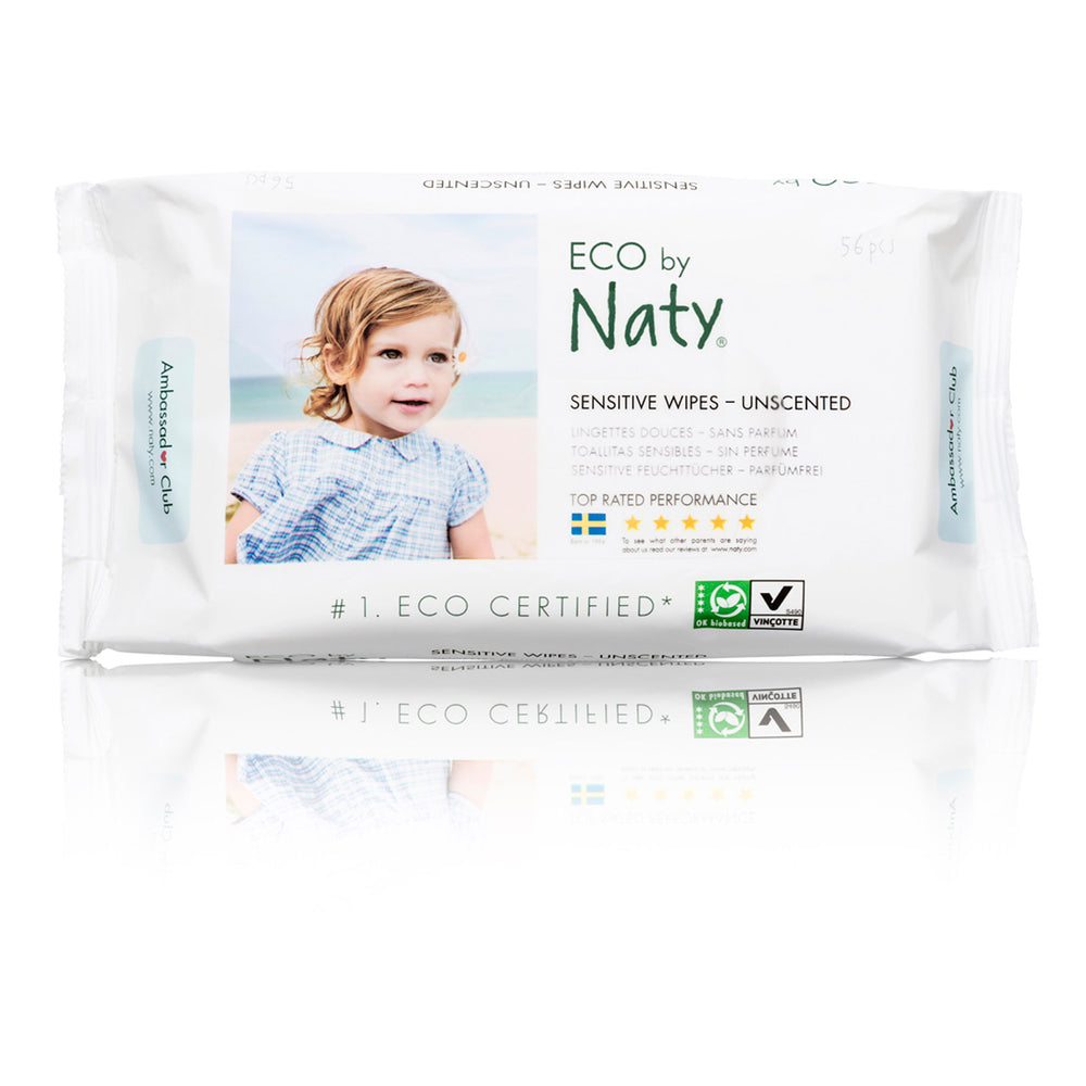 Naty - Baby Wipes Sensitive Unscented - Case Of 12 - 56 Ct