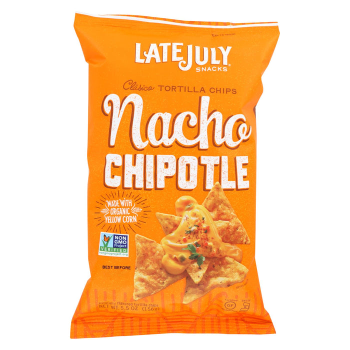 Late July Snacks Classic Tortilla Chips - Nacho Chipotle - Case Of 12 - 5.5 Oz.
