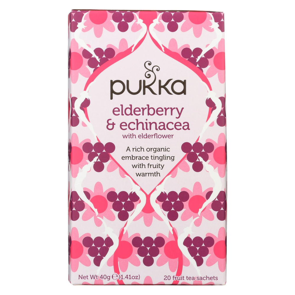 Pukka Herbal Teas Tea - Organic - Elderberry And Echinacea - 20 Bags - Case Of 6