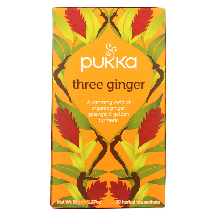 Pukka Herbal Teas Tea - Organic - Three Ginger - 20 Bags - Case Of 6