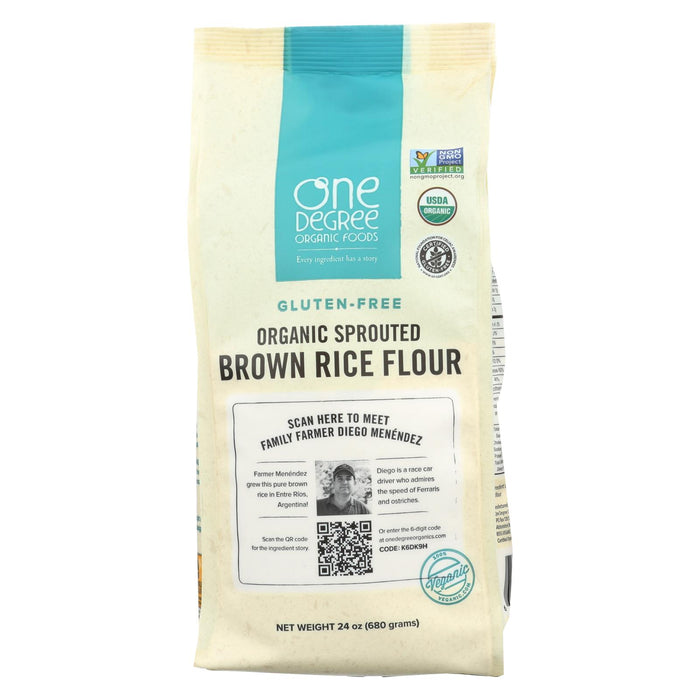 One Degree Organic Foods Sprouted Brown Rice Flour - Organic - Case Of 6 - 24 Oz.