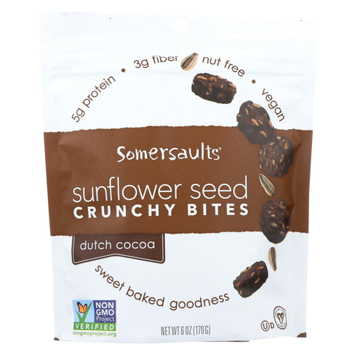 Somersaults Crunchy Sunflower Seed Bites - Dutch Cocoa - Case Of 6 - 6 Oz.