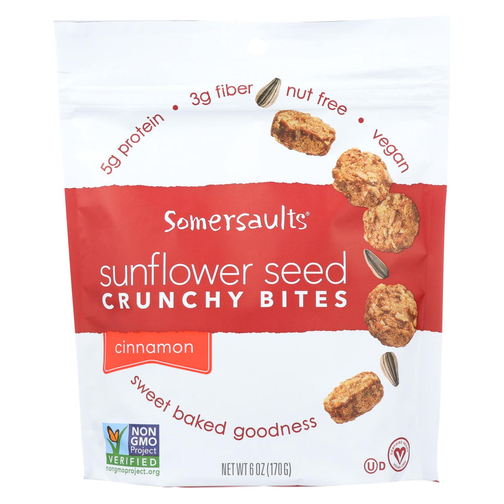Somersaults Crunchy Sunflower Seed Bites - Cinnamon - Case Of 6 - 6 Oz.