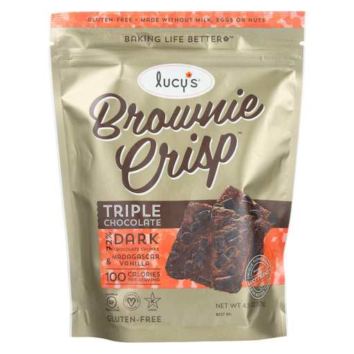 Dr. Lucy's Brownie Crisps - Triple Chocolate - Case Of 8 - 4.5 Oz.