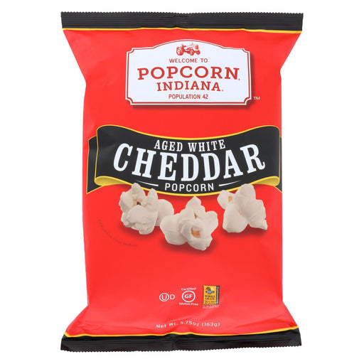 Popcorn Indiana Popcorn - Aged White Cheddar - Case Of 12 - 5.75 Oz.