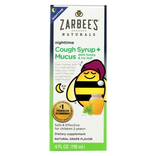 Zarbee's Cough Syrup And Mucus Reducer - Childrens - Nighttime - 4 Oz