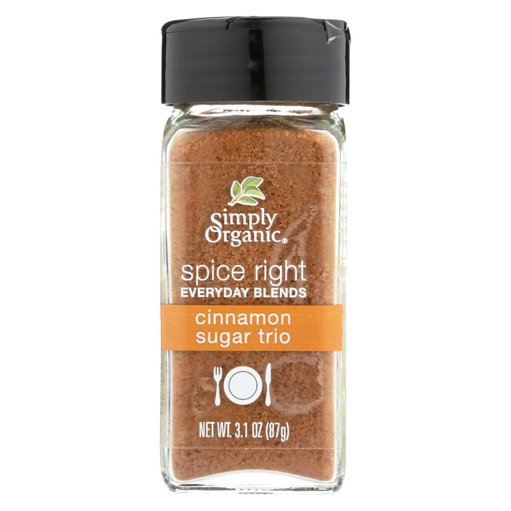 Simply Organic Spice Right Cinnamon Sugar Trio - Case Of 6 - 3.1 Oz.