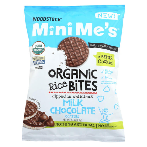 Woodstock Rice Bites - Organic - Mini Me's - Milk Chocolate - 2.1 Oz - Case Of 8