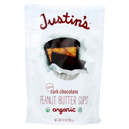 Justin's Nut Butter Peanut Butter Cups - Organic - Dark Chocolate - Mini - Case Of 6 - 4.7 Oz.