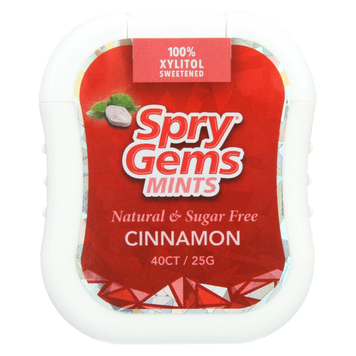 Spry Mints - Xylitol - Gems - Cinnamon - 40 Count - Case Of 6