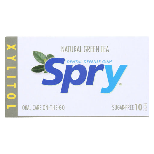 Spry Xylitol Gum - Green Tea - Case Of 20 - 10 Count