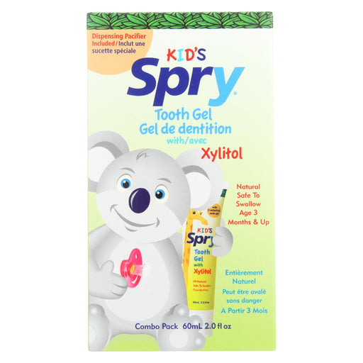 Spry Dispensing Pacifier And Xylitol Tooth Gel Kit