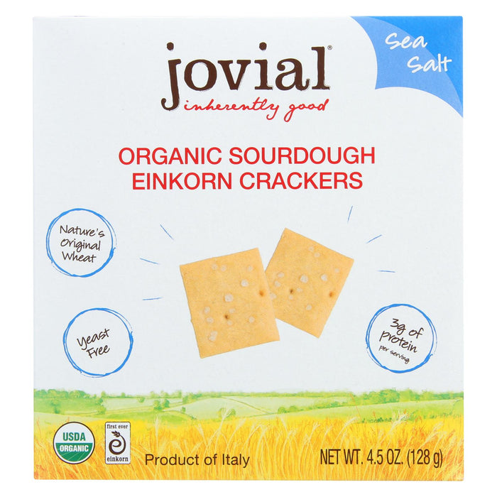 Jovial Sourdough Einkorn Crackers - Sea Salt - Case Of 10 - 4.5 Oz.