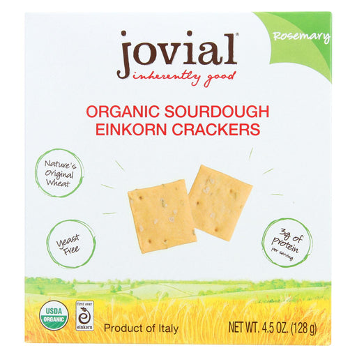 Jovial Sourdough Einkorn Crackers - Rosemary - Case Of 10 - 4.5 Oz.