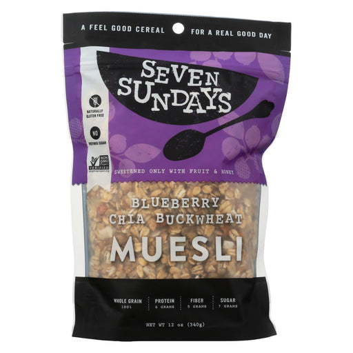 Seven Sundays Muesli - Blueberry Chia Buckwheat - Case Of 6 - 12 Oz.