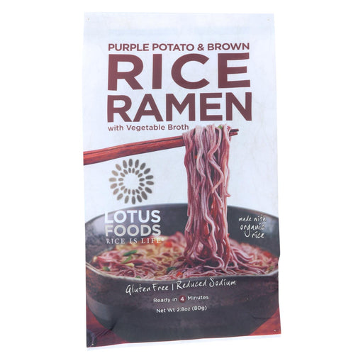 Lotus Foods Purple Potato And Brown Rice Ramen With Vegetable Soup - Case Of 10 - 2.8 Oz.