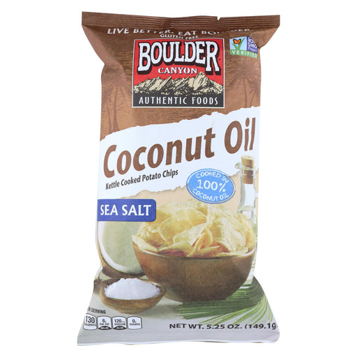 Boulder Canyon Natural Foods Kettle Chips - Coconut Oil - Case Of 12 - 5.25 Oz.