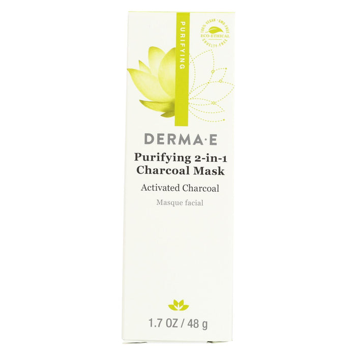 Derma E Mask - Purifying 2-in-1 Charcoal - 1.7 Oz