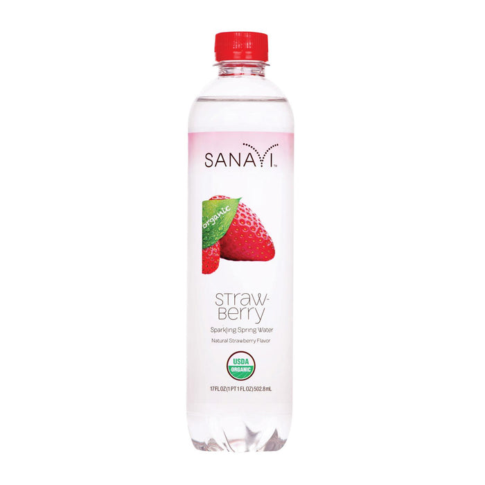Sanavi Sparkling Spring Water - Strawberry - Case Of 12 - 17 Fl Oz.