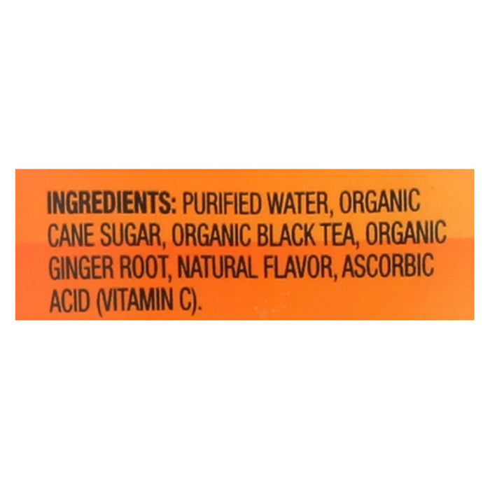 Tea's Organic Black Tea - Lightly Sweet Peach Ginger - Case Of 12 - 16.9 Fl Oz.