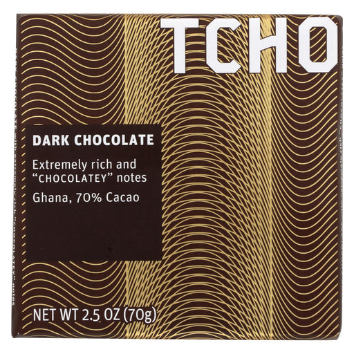 Tcho Chocolate Dark Chocolate Bar - Chocolatey 70 Percent Cacao - Case Of 12 - 2.5 Oz.