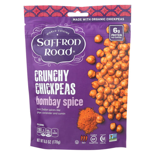 Saffron Road Crunchy Chickpeas - Bombay Spices - Case Of 12 - 6 Oz.