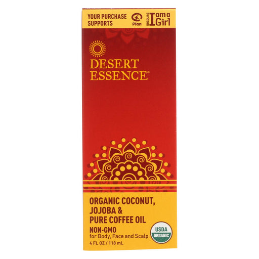 Desert Essence Coconut Jojoba And Coffee Oil - Organic - 4 Oz