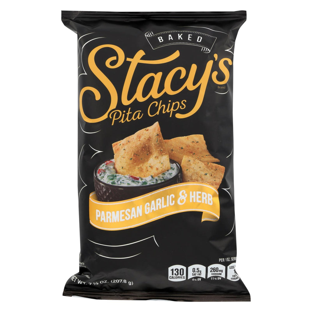 Stacy's Pita Chips Parmesan Garlic And Herb Pita Chips - Parmesan Garlic - Case Of 12 - 7.33 Oz.