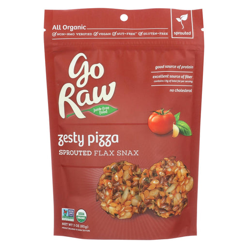 Go Raw Sprouted Flax Snax - Zesty Pizza - Case Of 12 - 3 Oz.