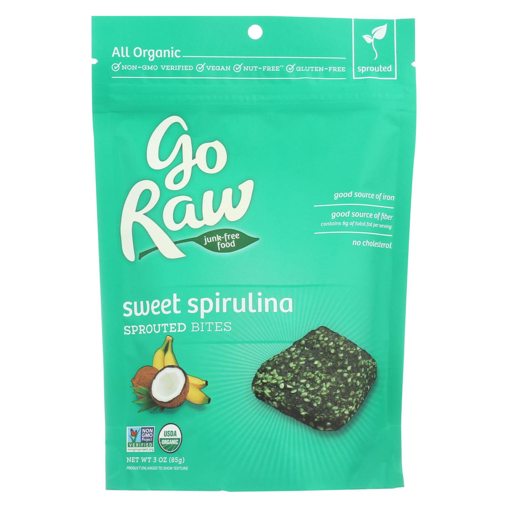 Go Raw Sprouted Bar - Sweet Spirulina - Case Of 12 - 3 Oz.