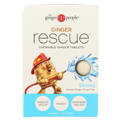Ginger People Ginger Rescue - Strong - 24 Chewable Tablets - Case Of 10