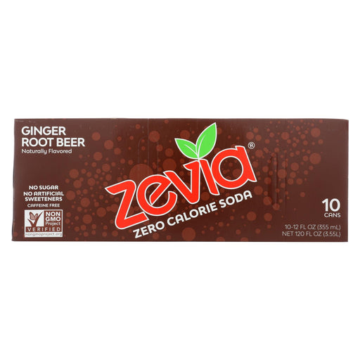 Zevia Zero Calorie Soda - Ginger Root Beer - Case Of 2 - 12 Fl Oz.