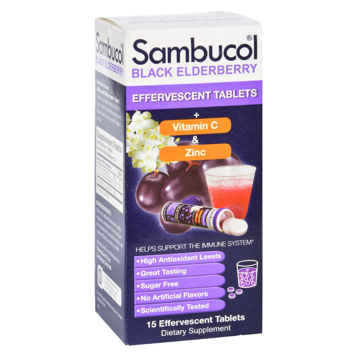 Sambucol Original - Plus Vitamin C And Zinc - Effervescent Tabs - 15 Count