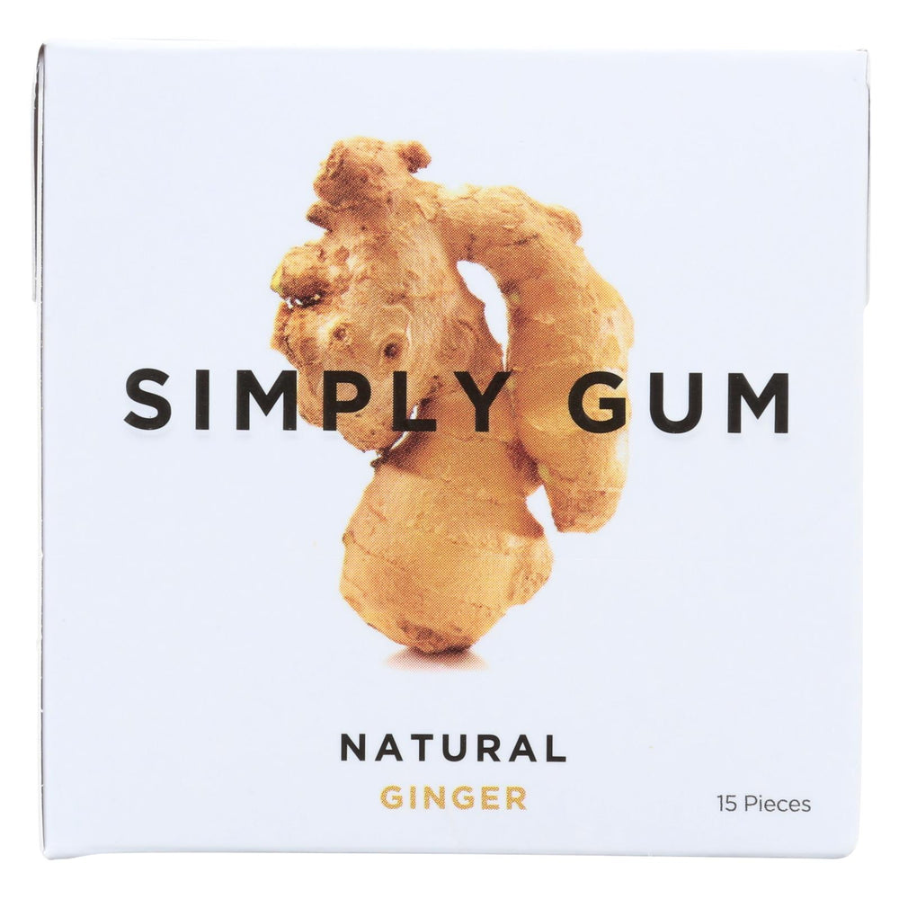 Simply Gum All Natural Gum - Ginger - Case Of 12 - 15 Count