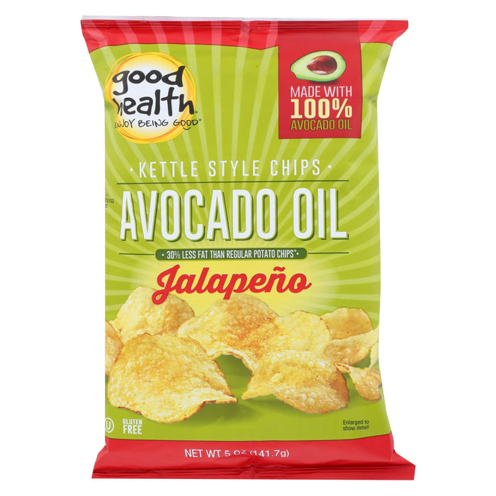 Good Health Kettle Chips - Avocado Oil Jalapeno - Case Of 12 - 5 Oz.