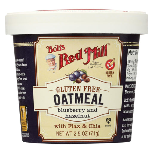 Bob's Red Mill Gluten Free Oatmeal Cup, Blueberry And Hazelnut - 2.5 Oz - Case Of 12