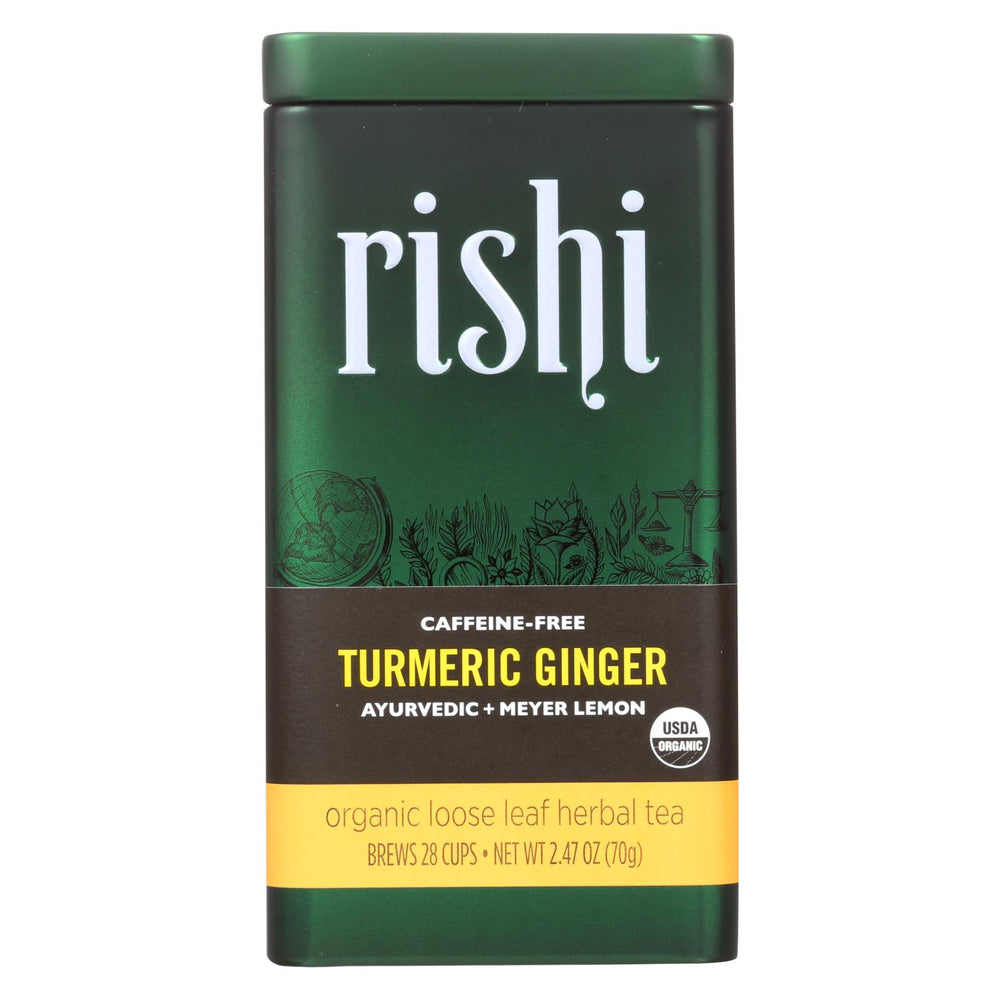 Rishi - Loose Leaf Tea - Turmeric Ginger - Caffeine Free - Case Of 6 - 2.47 Oz