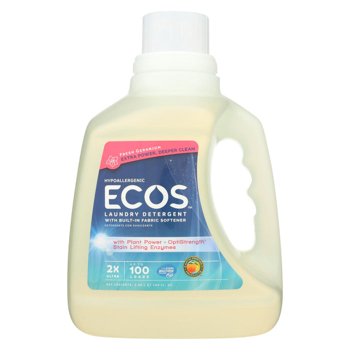 Earth Friendly 2x Ultra Laundry Detergent - Fresh Geranium - Case Of 4 - 100 Fl Oz.