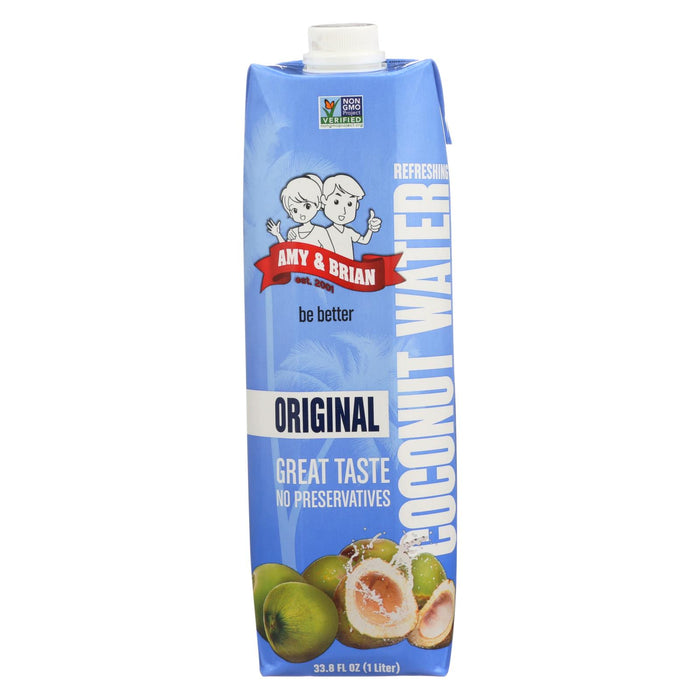Amy And Brian Coconut Water - Original - Case Of 6 -33.8 Fl Oz.