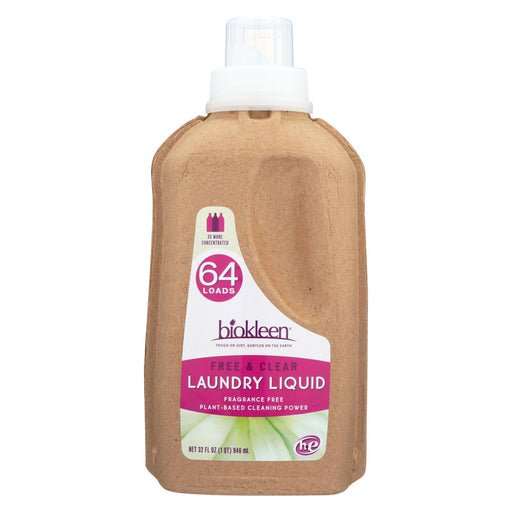 Biokleen Laundry Liquid - Free And Clear - Bio - 32 Oz - Case Of 6