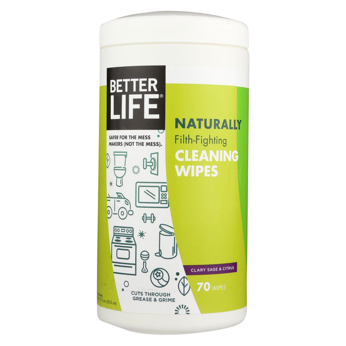 Better Life Cleaning Wipes - Naturally Filth - Fighting - Case Of 6 - 70 Count