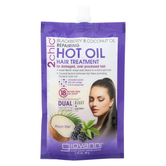 Giovanni 2chic Hot Oil Hair Treatment - Blackberry And Coconut Giovanni - Case Of 12 - 1.75 Fl Oz.