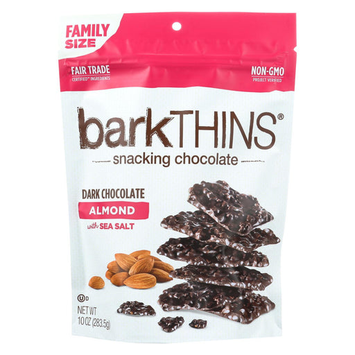 Bark Thins Snacking Dark Chocolate - Almond With Sea Salt - Case Of 9 - 10 Oz.