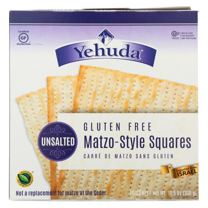 Yehuda Cracker - Matzo Style - Gluten Free - Unsalted - Case Of 12 - 10.5 Oz