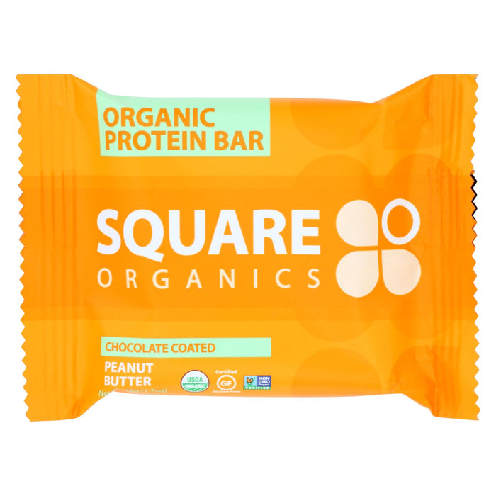 Square Organics Organic Protein Bar - Chocolate Coated Peanut Butter - Case Of 12 - 1.7 Oz