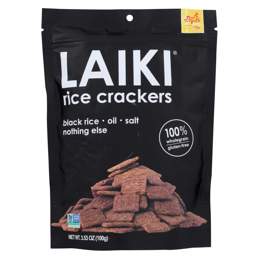 Laiki Rice Crackers - Black - Case Of 8 - 3.5 Oz.