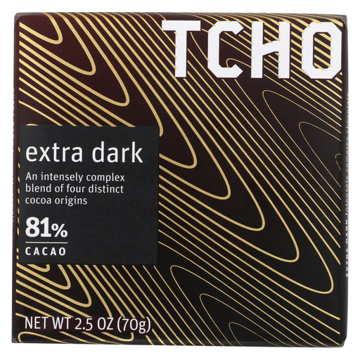 Tcho Chocolate Dark Chocolate Bar - Extra Dark 81 Percent Cacao - Case Of 12 - 2.5 Oz.