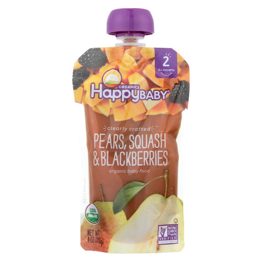 Happy Baby Happy Baby Clearly Crafted - Pears, Squash And Blackberries - Case Of 16 - 4 Oz.