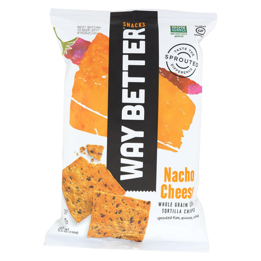 Way Better Snacks Tortilla Chips - Nacho Cheese - Case Of 12 - 5.5 Oz.